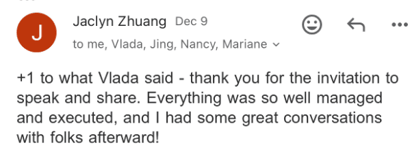LinkedIn post by Jaclyn Zhuang