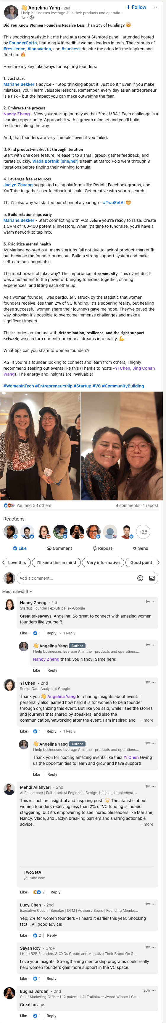LinkedIn post by Angelina Yang